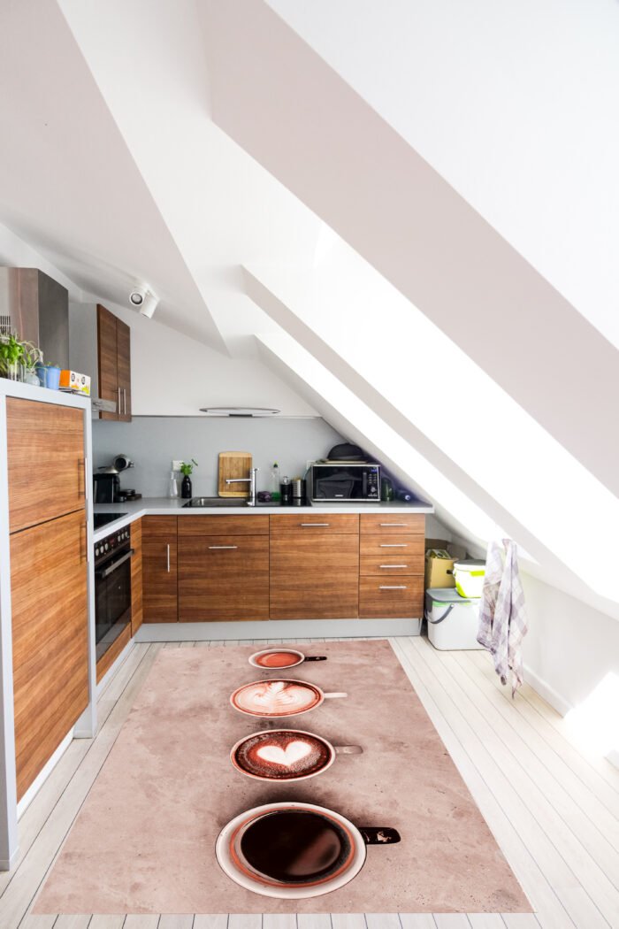 tapis cuisine cafe rectangulaire multi couleur design tasse cafe tapisetdeco maroc