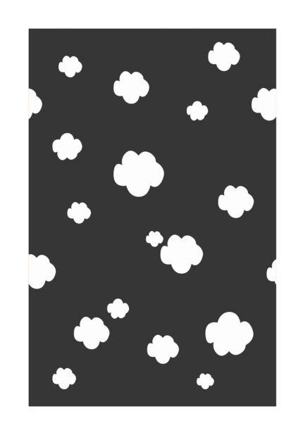 Tapis Nuage Bébé Antracite – Décoration Chambre Enfant