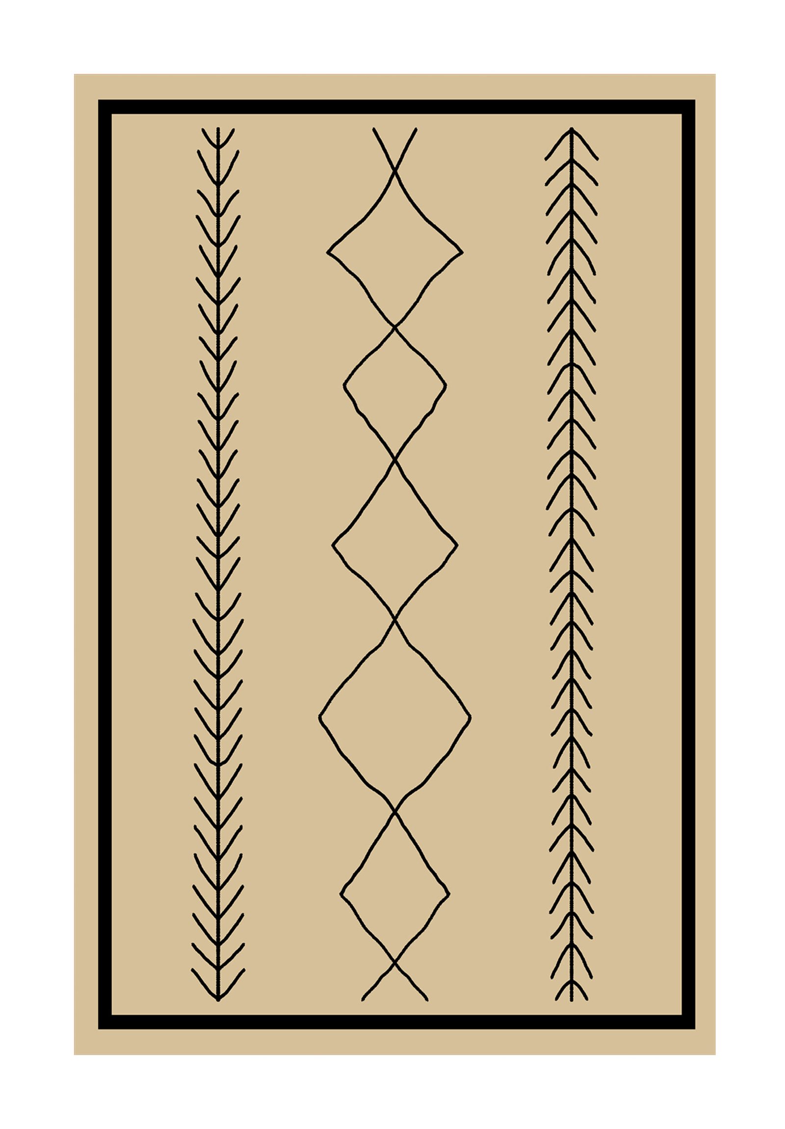 İSKANDİNAV-01-KREM Tapis Salon Scandinave Crème – Design Moderne Géométrique – Image 1