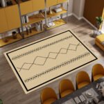 Tapis Salon Scandinave Crème – Design Moderne Géométrique – Image 2