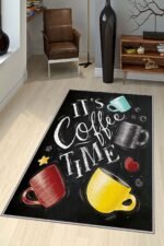 Tapis Cuisine Coffee Time – Design Moderne Noir & Coloré – Image 3